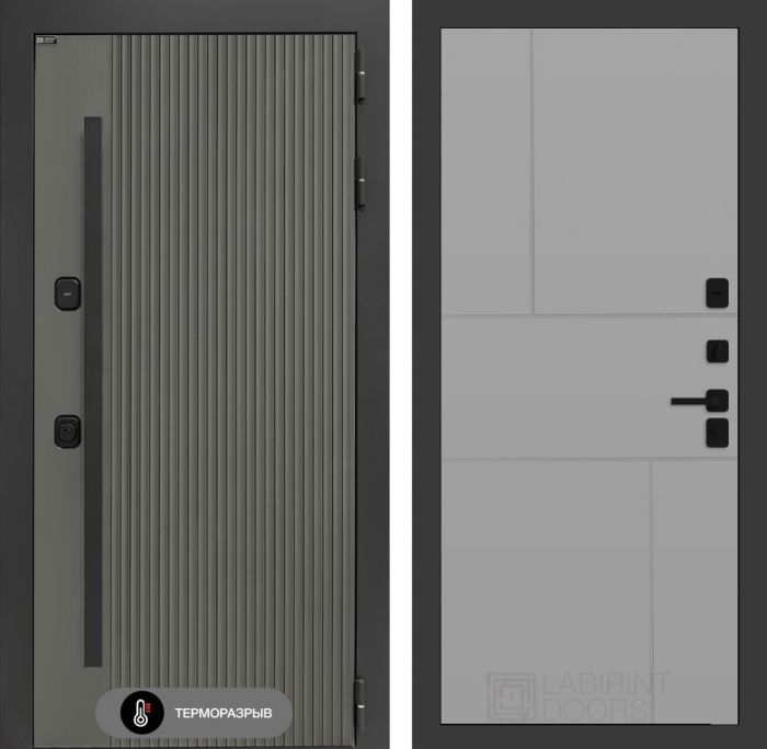 Входная дверь Лабиринт Термолаб 1 тепло 21 – Грей софт