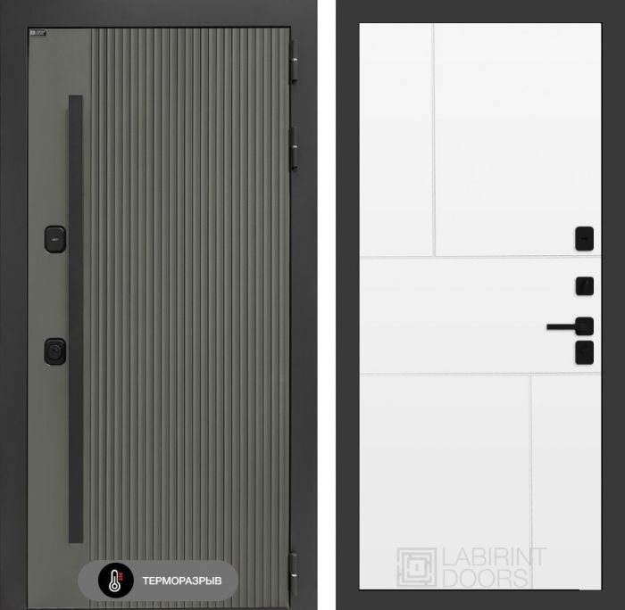 Входная дверь Лабиринт Термолаб 1 тепло 21 – Белый софт