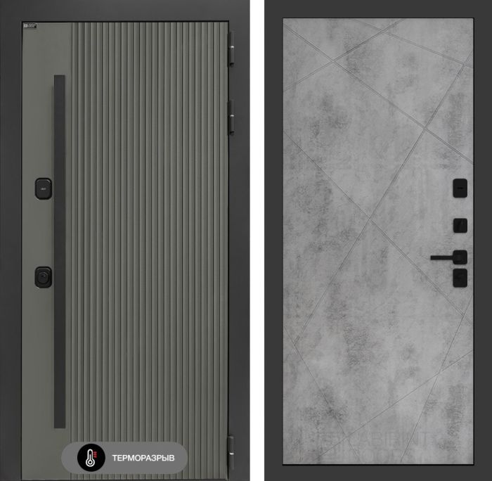 Входная дверь Лабиринт Термолаб 1 тепло 24 – Бетон светлый