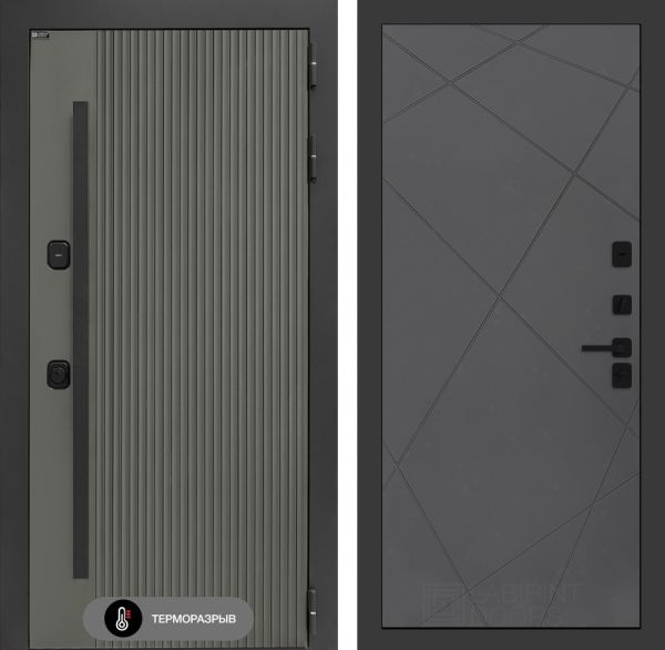 Входная дверь Лабиринт Термолаб 1 тепло 24 – Графит софт