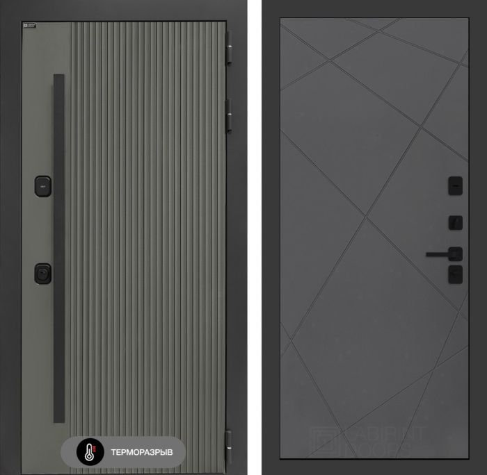 Входная дверь Лабиринт Термолаб 1 тепло 24 – Графит софт