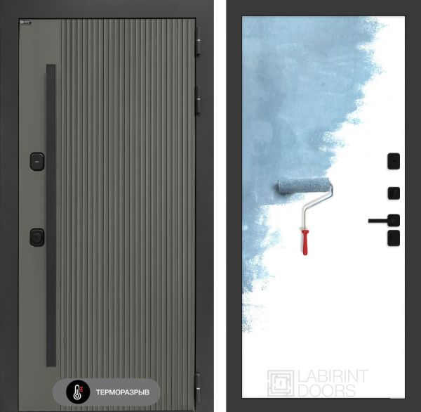 Входная дверь Лабиринт Термолаб 1 тепло 28 – Грунт под покраску
