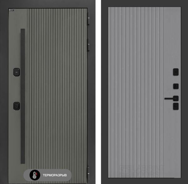 Входная дверь Лабиринт Термолаб 1 тепло 29 – Серый рельеф софт