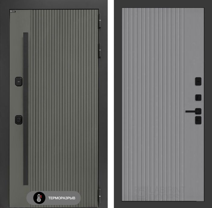 Входная дверь Лабиринт Термолаб 1 тепло 29 – Серый рельеф софт