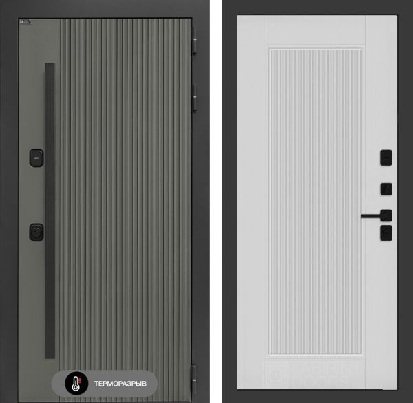 Входная дверь Лабиринт Термолаб 1 тепло 30 – Белый рельеф софт