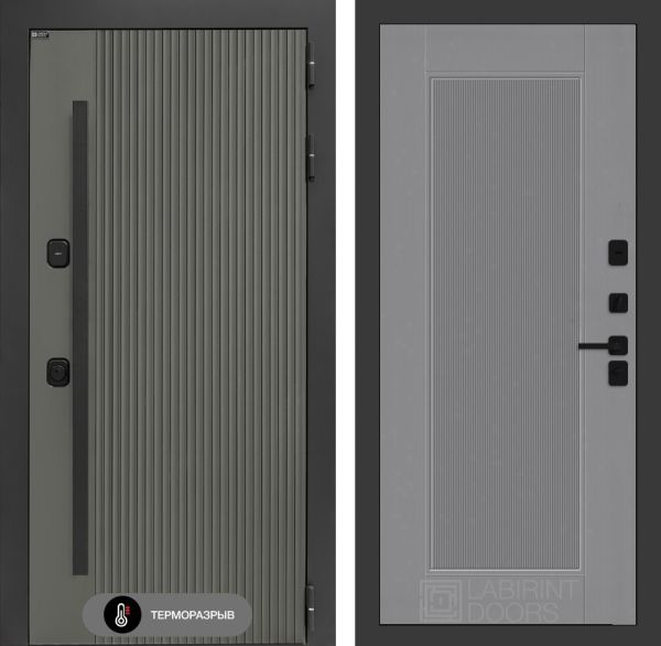 Входная дверь Лабиринт Термолаб 1 тепло 30 – Серый рельеф софт
