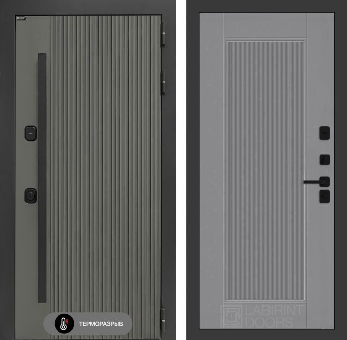 Входная дверь Лабиринт Термолаб 1 тепло 30 – Серый рельеф софт