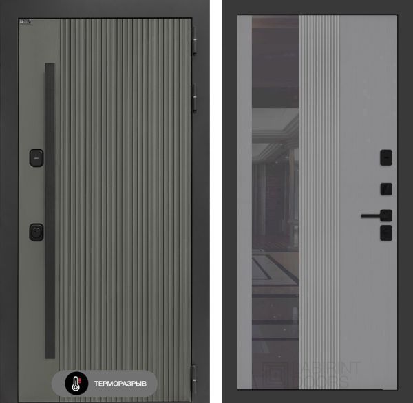 Входная дверь Лабиринт Термолаб 1 тепло 32 тонированным – Серый рельеф софт