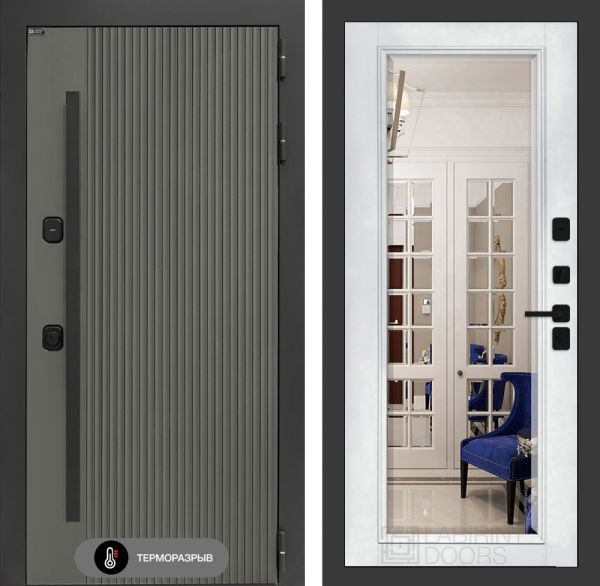 Входная дверь Лабиринт Термолаб 1 тепло Фацет – Белый софт