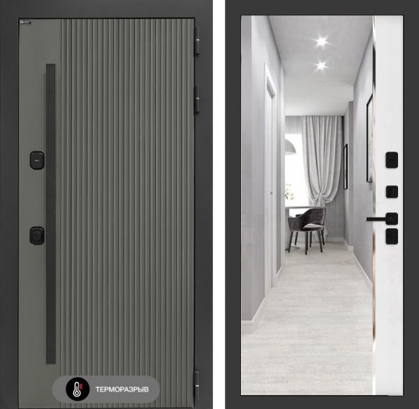 Входная дверь Лабиринт Термолаб 1 тепло Панорама – Белый софт