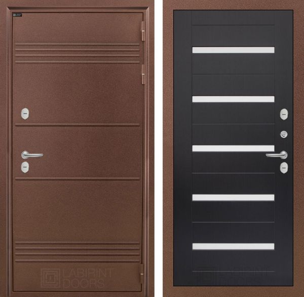 Входная дверь Лабиринт ТЕРМО ЛАЙТ 01 - Венге, стекло белое