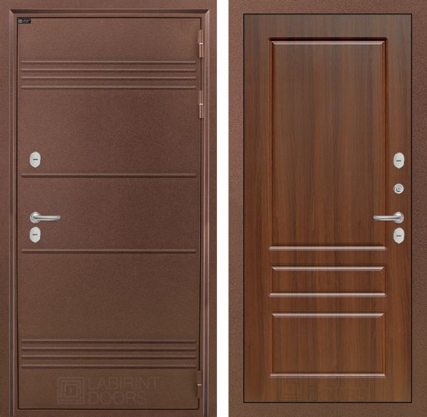 Входная дверь Лабиринт ТЕРМО ЛАЙТ 03 - Орех бренди