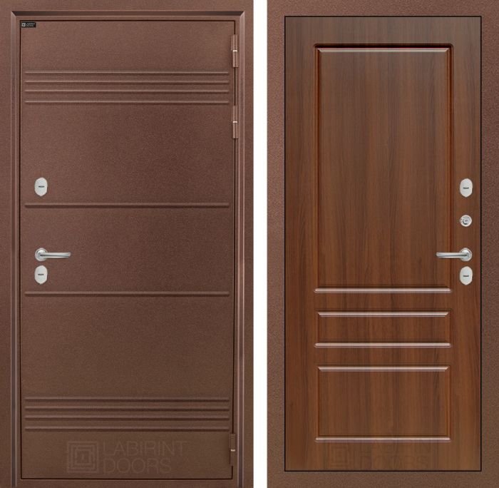 Входная дверь Лабиринт ТЕРМО ЛАЙТ 03 - Орех бренди