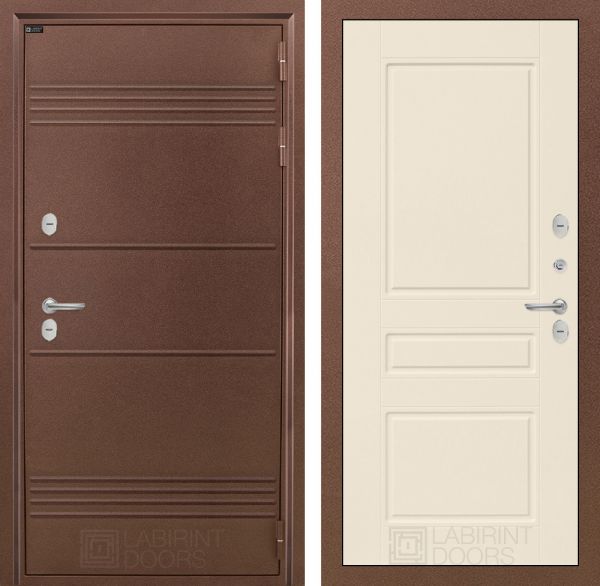 Входная дверь Лабиринт ТЕРМО ЛАЙТ 03 - Крем софт