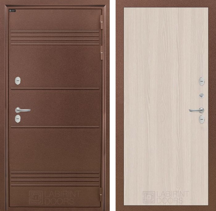 Входная дверь Лабиринт ТЕРМО ЛАЙТ 05 - Ясень светлый