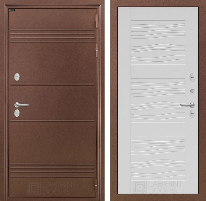 Входная дверь Лабиринт ТЕРМО ЛАЙТ 06 - Белое дерево