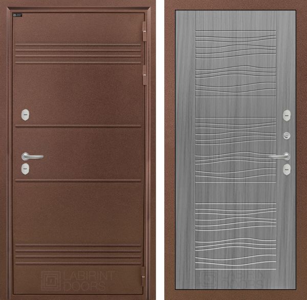 Входная дверь Лабиринт ТЕРМО ЛАЙТ 06 - Сандал серый
