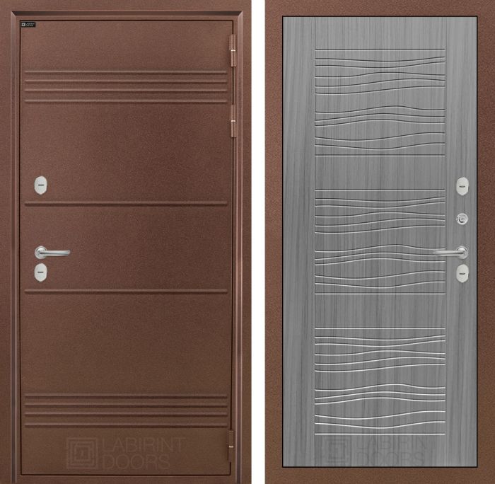 Входная дверь Лабиринт ТЕРМО ЛАЙТ 06 - Сандал серый