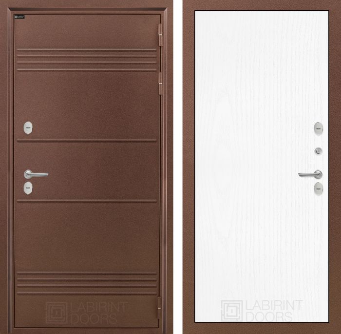 Входная дверь Лабиринт ТЕРМО ЛАЙТ 07 - Белое дерево
