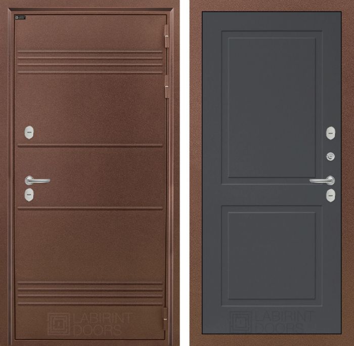 Входная дверь Лабиринт ТЕРМО ЛАЙТ 11 - Графит софт