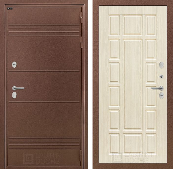 Входная дверь Лабиринт ТЕРМО ЛАЙТ 12 - Беленый дуб