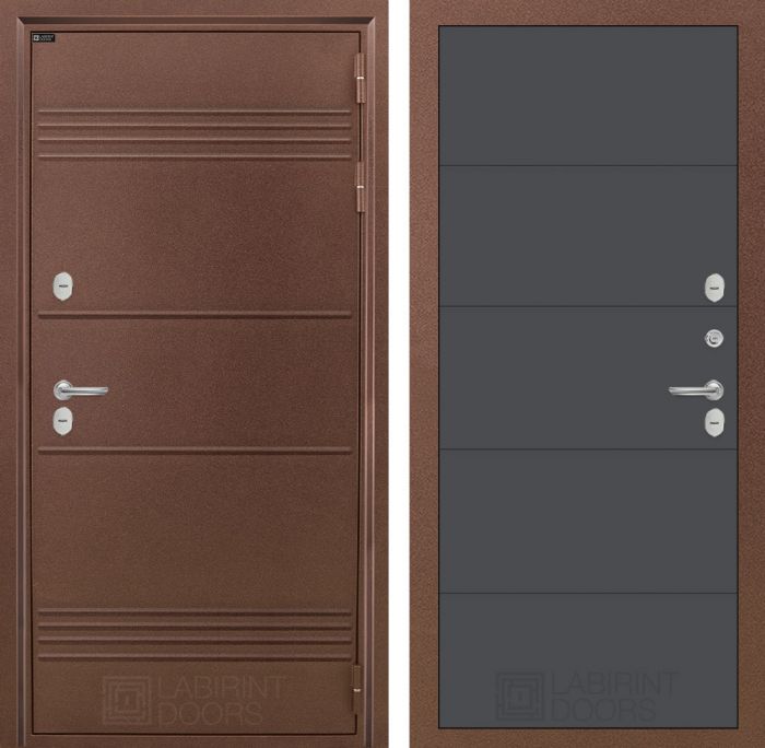 Входная дверь Лабиринт ТЕРМО ЛАЙТ 13 - Графит софт