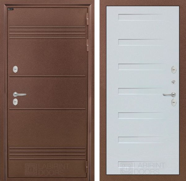 Входная дверь Лабиринт ТЕРМО ЛАЙТ 14 - Дуб кантри белый горизонт