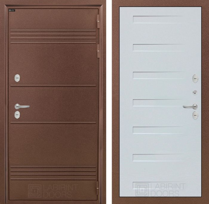 Входная дверь Лабиринт ТЕРМО ЛАЙТ 14 - Дуб кантри белый горизонт