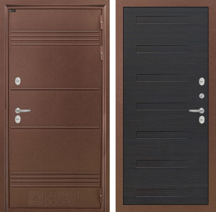 Входная дверь Лабиринт ТЕРМО ЛАЙТ 14 - Эковенге поперечный