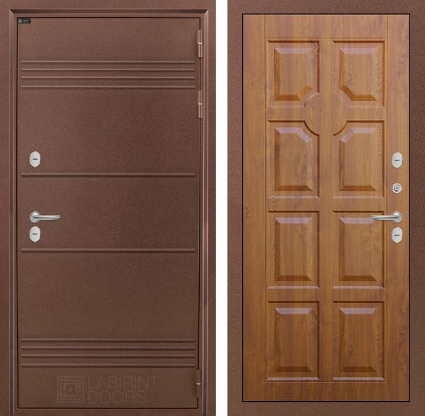 Входная дверь Лабиринт ТЕРМО ЛАЙТ 17 - Голден ОАК (Винорит)