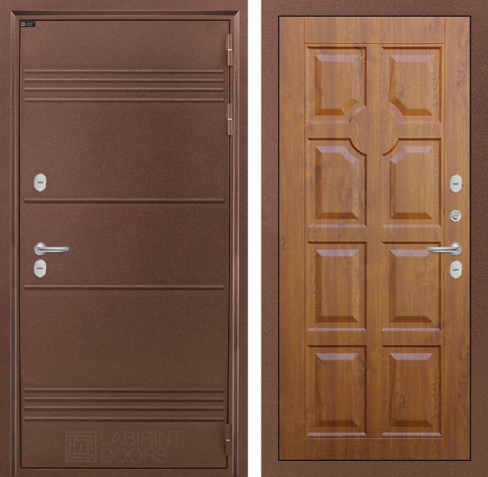 Входная дверь Лабиринт ТЕРМО ЛАЙТ 17 - Голден ОАК (Винорит)