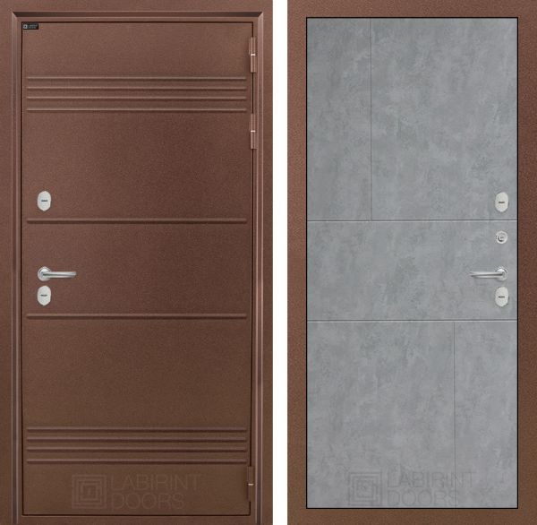 Входная дверь Лабиринт ТЕРМО ЛАЙТ 21 - Бетон светлый