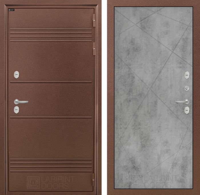 Входная дверь Лабиринт ТЕРМО ЛАЙТ 24 - Бетон светлый