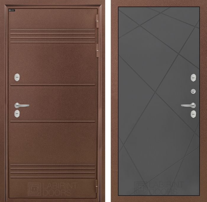 Входная дверь Лабиринт ТЕРМО ЛАЙТ 24 - Графит софт