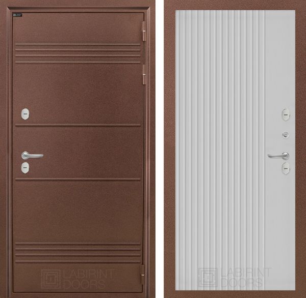 Входная дверь Лабиринт ТЕРМО ЛАЙТ 29 - Белый рельеф софт