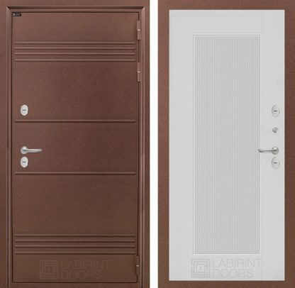 Входная дверь Лабиринт ТЕРМО ЛАЙТ 30 - Белый рельеф софт