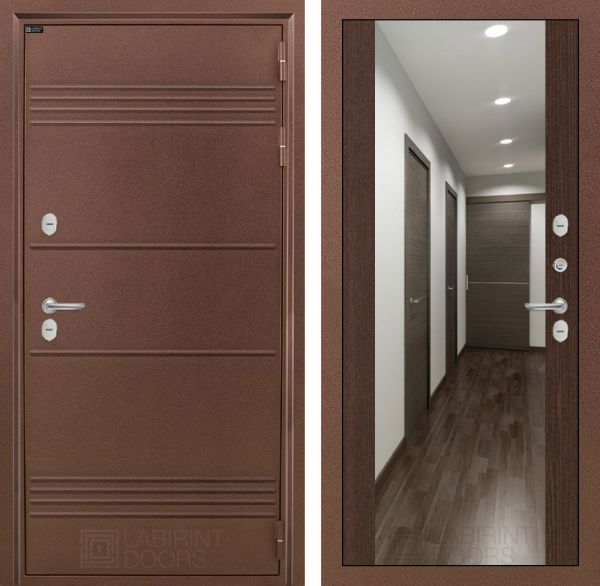 Входная дверь Лабиринт ТЕРМО ЛАЙТ - Венге Зеркало Максимум
