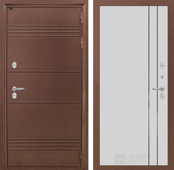 Входная дверь Лабиринт ТЕРМО ЛАЙТ 10 - Белый рельеф софт