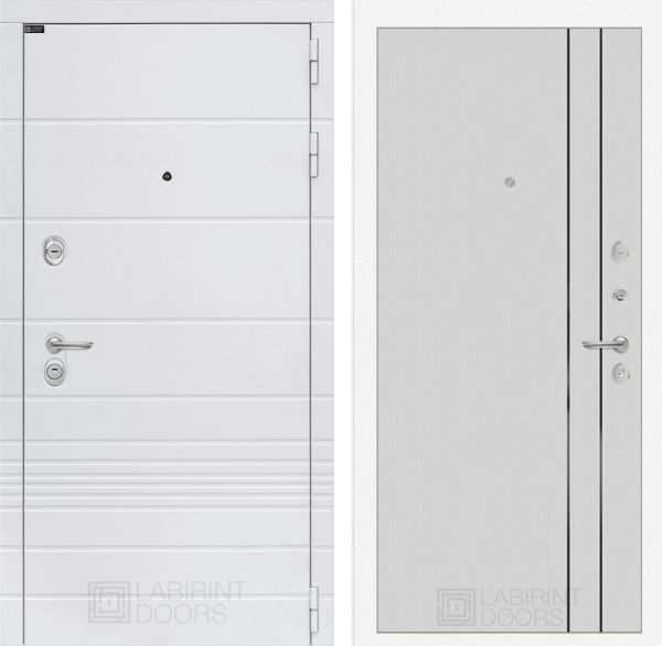 Входная дверь Лабиринт Трендо 10 - Белый рельеф софт