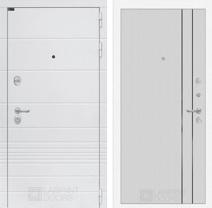 Входная дверь Лабиринт Трендо 10 - Белый рельеф софт