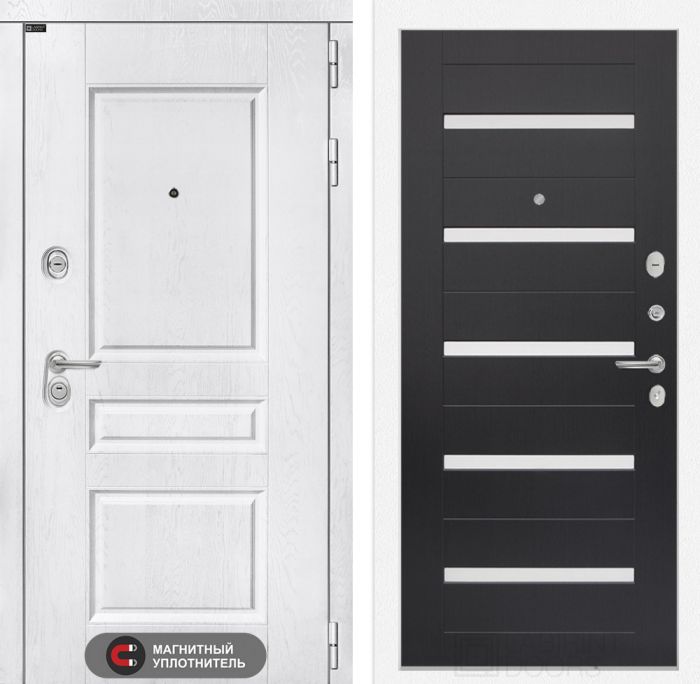 Входная дверь Лабиринт VERSAL 01 - Венге, стекло белое