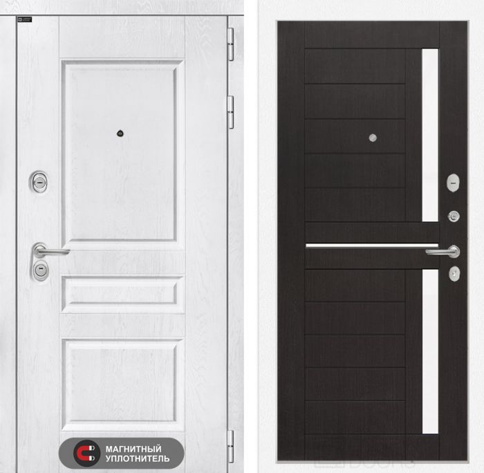 Входная дверь Лабиринт VERSAL 02 - Венге, стекло белое