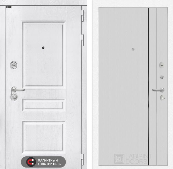 Входная дверь Лабиринт VERSAL 10 - Белый рельеф софт
