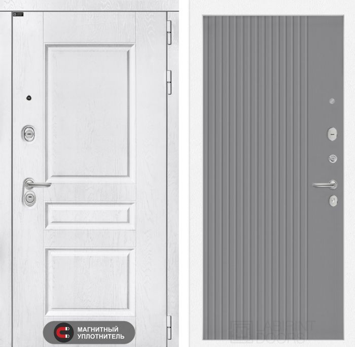 Входная дверь Лабиринт VERSAL 29 - Серый рельеф софт