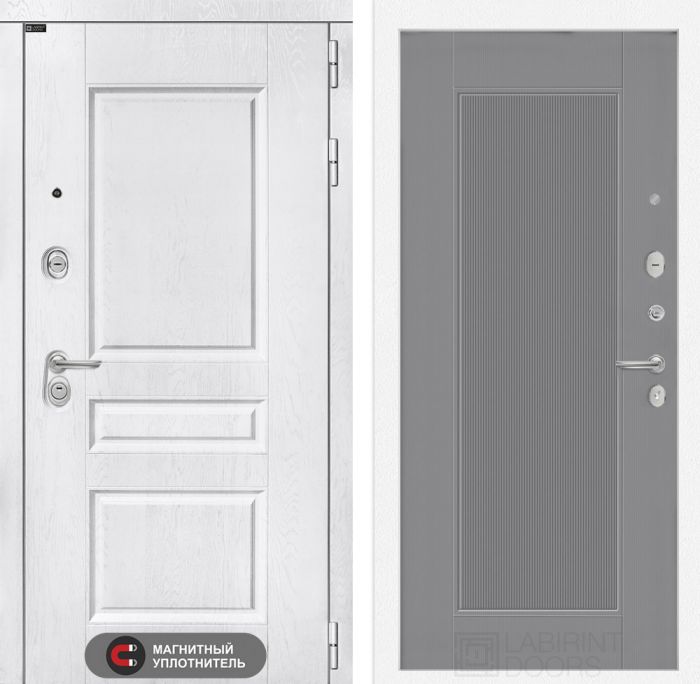 Входная дверь Лабиринт VERSAL 30 - Серый рельеф софт