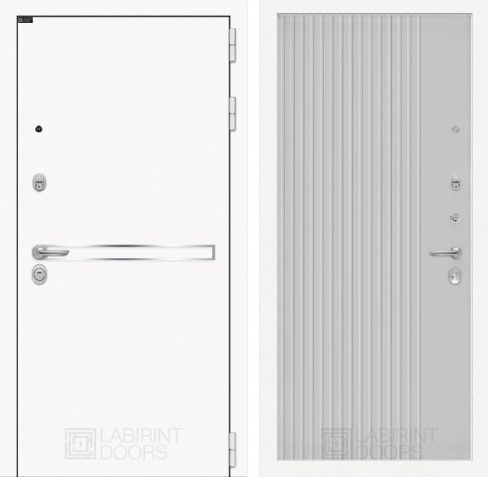 Входная дверь Лабиринт Лайн WHITE 29 - Белый рельеф софт
