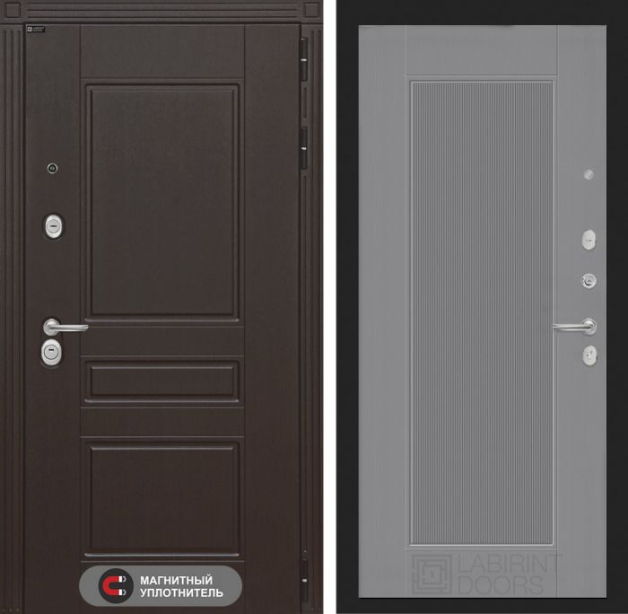 Входная дверь Лабиринт Мегаполис 30 - Серый рельеф софт
