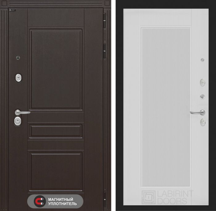 Входная дверь Лабиринт Мегаполис 30 - Белый рельеф софт