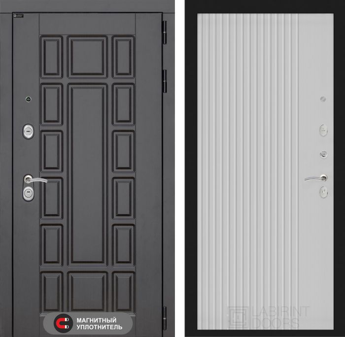 Входная дверь Лабиринт Нью-Йорк 29 - Белый рельеф софт