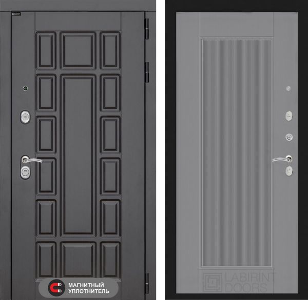 Входная дверь Лабиринт Нью-Йорк замок Mottura 30 - Серый рельеф софт